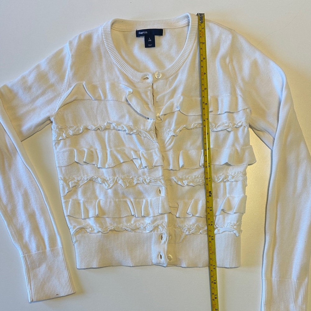 GAP Cream Ruffle Cardigan - Picture 6 of 7